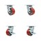 Service Caster Tool Box Caster Wheel Set 4'' Red Poly on Cast Iron Swivel Casters, 4PK TOOL-SCC-30CS420-PUR-RS-2-TLB-2 - alternate 1